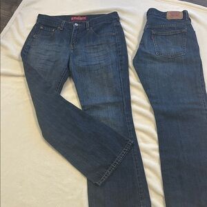 2 pair Levi's 515 Boot Cut Low Rise Size 8 M Women’s Relaxed Fit Dark Blue Jeans